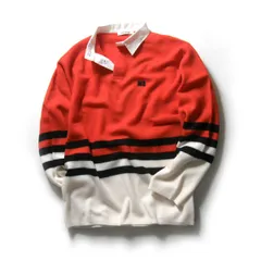 【新品】 WALES BONNER ／ ウェールズボナー　メリノウール ニット ポロシャツ 長袖 ハーフボタン プルオーバー セーター ｜ 秋冬