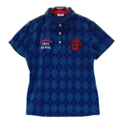 サイズ：LL FILA GOLF フィラゴルフ  半袖ポロシャツ アーガイル柄 ネイビー系 [240101546472] ゴルフウェア レディース ストスト