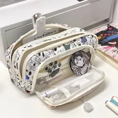 【新品】スヌーピー 化粧ポーチ 筆箱　吊り下げ収納 多機能ポーチ　SNOOPY