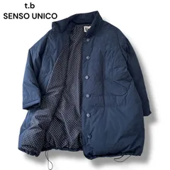 美品✨センソユニコ JNBY ノーカラーダウンコート 紺 ダブルジップ 美品✨センソユニコ JNBY ノーカラーダウンコート 紺 ダブルジップ 美