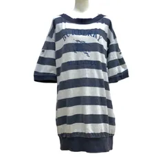 Z1555BURBERRY BLUE LABEL バーバリーブルーレーベル チュニック 紺 ボーダー 半袖 綿100% 38