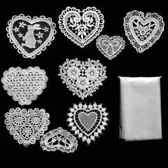 【人気商品】sempiterno 人気レース生地 刺繍花 花と蝶のパターン 縫製 DIY 服 工芸品の装飾 パッチ アップリケ モチーフ バッグ 靴 帽子 飾り アクセサリー (（ホワイト 9個セット④）)