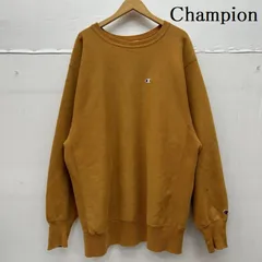 Champion チャンピオン トレーナー 長袖 USA製 90s REVERSE WEAVE トリコタグ ロゴ 刺繍 クルーネック スウェット マスタード XXL