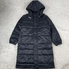PUMA プーマ　ベンチコート　160サイズ　ダウンコート　ダウンジャケット　中綿　サッカー　フットサル　野球観戦　ロングコート　ブラック