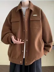 メンズ ジャケット 日本風 レトロ ワークウェア オーバーサイズ コート ゴールドボタン カジュアル フォーマル ヘビーデューティ 生地 ラージサイズ ルーズフィット おしゃれ アウター トレンド 春 秋 冬