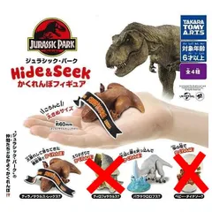 ジュラシック・パーク Hide＆Seek かくれんぼフィギュア × 2種セット かくれんぼ 映画 恐竜 フィギュア ジュラシックパーク ガチャ ガチャガチャ カプセルトイ ティラノサウルス・レックス？ パラサウロロフス？