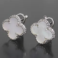 ヴァンクリーフ＆アーペル ピアス ホワイトシェル K18WG E1519