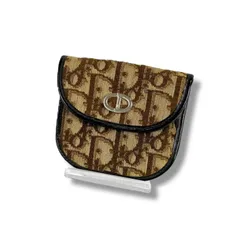 クリスチャンディオール　Christian Dior コインケース　小銭入れ トロッター柄　ブラウン　CDロゴ