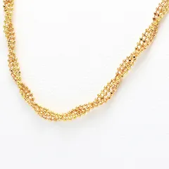 K18　ネックレス　ボール チェーン スクリュー デザイン　イエロー/ピンクゴールド　2カラーゴールド　46 cm  【中古】 商品番号 B-159373