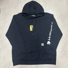 米国仕様 Carhartt USA カーハート ミッドウェイト ルーズフィット Loosefit プルオーバー パーカー 黒 (CHT-H1)