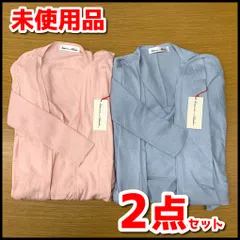 未使用品　レディース　婦人服　羽織もの　カーディガン　ブルー/ピンク2枚セット　サイズ:M～L 　通勤/普段着　 絹55％/綿45％　YMO11-040-07-60