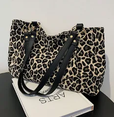 トートバッグ トート ショルダーバッグ ショルダー レーヨン レオパード ヒョウ柄 肩掛け 手提げ シンプル レディース オシャレ 可愛い 軽量バッグ 持ち運び便利 お買物 通勤通学