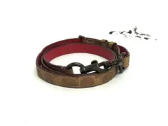 ■新品同様■ COACH コーチ レザー バッグ用 ショルダーストラップ ショルダーベルト肩掛け 斜め掛け ベージュ系×レッド系 BP5097