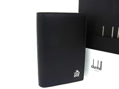 ■新品同様■ dunhill ダンヒル ウェセックス レザー カードケース カード入れ 名刺入れ ビジネス 紳士 メンズ ブラック系 FU2537