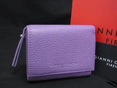 ■新品同様■ GIANNI CHIARINI ジャンニ キャリーニ レザー 三つ折り 財布 ミニウォレット レディース パープル系 BS1223
