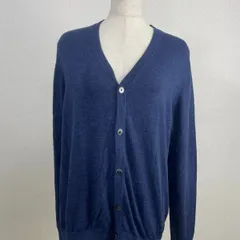 UNIQLO　ユニクロ ピュアニューウール カーディガン メンズ ネイビー Mサイズ　20251028-0002