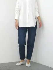 シオタ CIOTA インディゴ スビンコットン 13.5oz テーパード デニムパンツ 25 S 日本製 フルレングス 美脚 ボトムス 高級 定価3.5万 5848のサムネイル