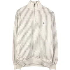 古着 90年代 ラルフローレン Ralph Lauren POLO SPORTポロスポーツ ストライプ柄 ハーフジップスウェットシャツ トレーナー/eaa590454