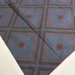 本場大島紬 正絹 泥藍染め 一元式 幾何学 袷 着物MK-680