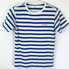 モンベル WIC.ボーダーT Kid's 150 W/B-W ライトブルー 1104814 キッズ mont-bell 半袖Tシャツ アウトドアウェア