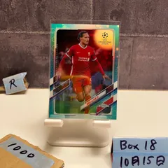 2020 Topps Chrome Virgil van Dijk Liverpool FC Aqua Refractor Parallel カード