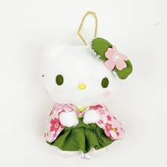 【セール価格】サンリオ 抹茶 キティ ハローキティ ぬいぐるみ 抹茶着物 キーチェーン マスコット 人形  インテリア