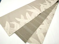 平和屋着物●両面　全通柄袋帯　本場大島紬地　花織　舞葉文　正絹　逸品　CAAZ4129hy 平和屋着物○両面 全通柄袋帯 本場大島紬地 花織 舞葉文 正絹 逸品