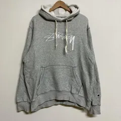 STUSSY ステューシー パーカー 長袖 STUSSY × Champion 刺繍ロゴ 長袖 プルオーバー スウェットパーカー L C8-J155