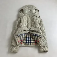 バーバリーロンドン　ダウンジャケット　3way キルティング ベルト　BURBERRY LONDON　ハンガリーグース使用　ノバチェック　ベージュ系