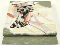 平和屋着物●綴れ　太鼓柄袋帯　総刺繍　道長誰が袖花松文　金糸　正絹　逸品　DAAY0230ob 平和屋着物○綴れ 太鼓柄袋帯 総刺繍 道長誰が袖花松文 金糸 正絹 逸品