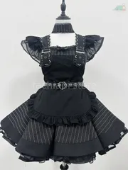 【新品未使用】レトロ アジア風 ゴスロリ メイドドレス コスプレ 衣装 おしゃれ ダーク 可愛い ソフトガール