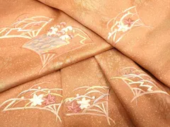 平和屋着物■訪問着　総刺繍　扇面立波芝楓文　金彩　正絹　逸品　DAAX8239du