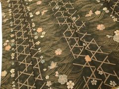 平和屋本店□極上 スリーシーズン 六通柄袋帯 花唐草吉祥文 黒地 銀糸