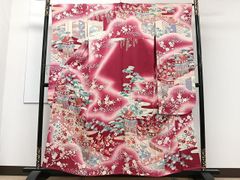 平和屋着物○本場大島紬 7マルキ 色紙重ね文 正絹 逸品 未使用