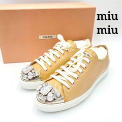 ミュウミュウ ビジュー レザースニーカー 36表記 23cm相当 - メルカリ