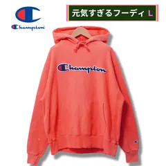 チャンピオン リバースウィーブ パーカー L 00s レアカラー サーモンピンク Champion REVERSE WEAVE フーディー ストリート スポーツミックス アメカジ Y2K オーバーサイズ ビッグシルエット ゆるだぼ 古着 A1520