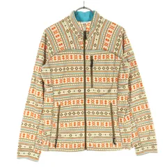 美品 Columbia コロンビア 総柄 長袖 フリースジャケット S アイボリー メンズ 古着