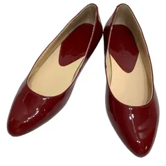 【極美品】アシックスウォーキング ランウォーク (23) パンプス コンフォートパンプス アーモンドトゥ フラットシューズ エナメル 希少カラー