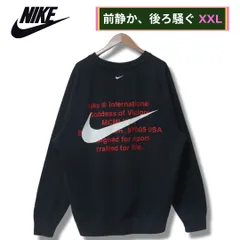 ナイキ スウェット XXL ブラック 00s NIKE タブル スウッシュ ロゴ刺繍 オーバーサイズ ビッグシルエット ゆるだぼ Y2K スポーツミックス 裏毛 プリント ラグラン ユニセックス 古着 A352