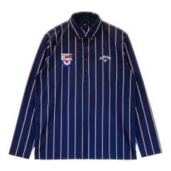 サイズ：LL CALLAWAY キャロウェイ  長袖ポロシャツ ボタンダウン ストライプ柄 ネイビー系 [240101547324] ゴルフウェア メンズ ストスト