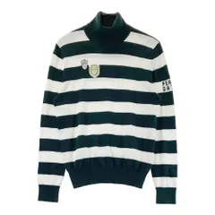 サイズ：4 PEARLY GATES パーリーゲイツ  タートルネック ニットセーター ボーダー柄 ホワイト系 [240101547511] ゴルフウェア メンズ ストスト