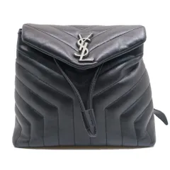 【栄】サンローラン ルルバックパック 487220 Vステッチ カーフ ブラック シルバー金具 バックバッグ 女性 本体のみのサムネイル