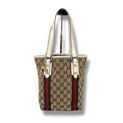 グッチ　GUCCI シェリーライン　ミニトートバッグ　ハンドバッグ　GGキャンバス　ブラウン
