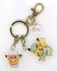 [중고] 키 홀더 피카츄 (셰프 & 글라스) [포켓 몬스터 아크릴 키 홀더 컬렉션 Pokemon Cafe & Pikachu Sweets] 포켓몬 센터 한정