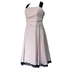 フォーマルブランド セミフォーマルドレス ワンピース 15d-125 薄いピンク色x黒色 9号 披露宴 結婚式 謝恩会 卒業パーティ 発表会 パニエ付き ギャザー フォーマル カジュアル かわいい 大人