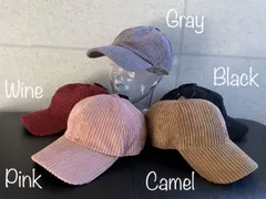 5色展開 特価 帽子 太コーデュロイ キャップ シンプル メンズ レディース 男女兼用 サイズ調整 コットン 深め 無地 秋 冬 CAP
