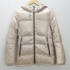 Q■ユニクロ/UNIQLO フーディー ウルトラライトダウン■ベージュ系【レディースM】LADIES/65【中古】