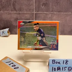 2021 Topps Chrome MLS Gustavo Bou New England Revolution Orange Refractor  カード