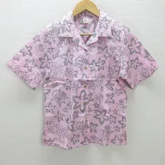 G■嵐/BLAST in Hawaii ハワイ 2014 アロハシャツ/オープンカラーシャツ【F】ピンク/兼用/142【中古】■