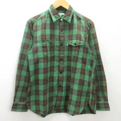 G■エーグル/AIGLE 長袖シャツ/チェック柄【M】緑茶/men's/132【中古】■